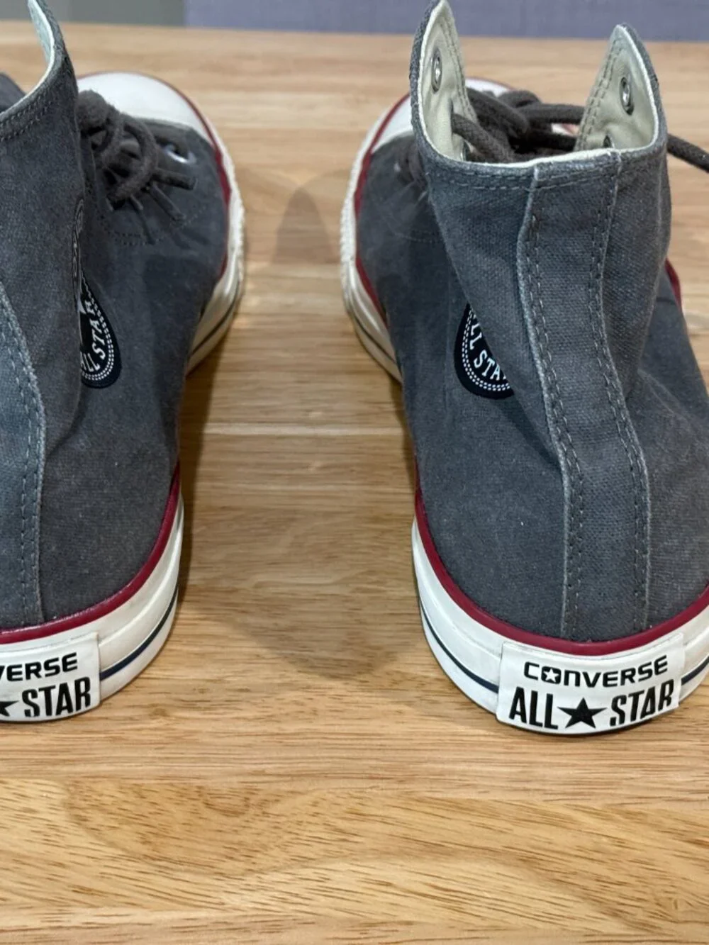 Converse Chuck Taylor All Star Washed Canvas Hi-Tops in Charcoal - Picture 3 of 9